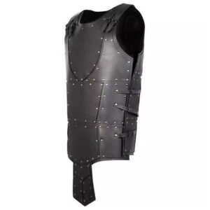 Medieval Replica Quintus Leather Body Armor in Black Color Leather Armor Costume