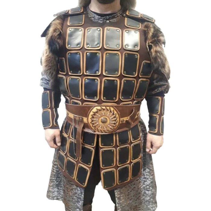 Medieval Mongolian Warrior Leather Armor Leather Armor - Turkish Warrior Outfit