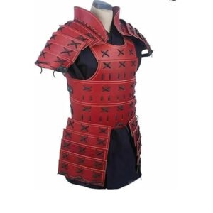 Medieval Leather Samurai Armor Red Standard