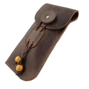 Eyeglasses Case Handmade from Full Grain Leather, Safe Storage for Sunglasses, Durable & Soft Travel Accessory - Bourbon Brown