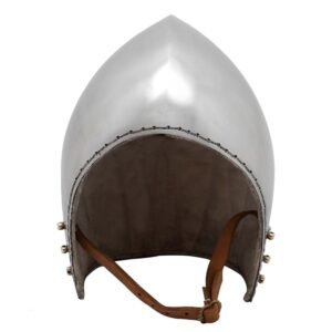 Bascinet Helmet With Padded Inner And Leather Chin Strap