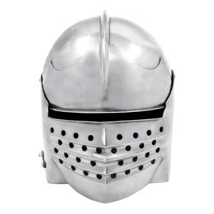 Medieval Italian Bellows Face Sallet Helmet with Padded Liner